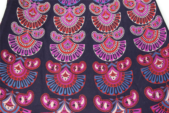 Block Print Mandala Maxi Wrap Skirt - Purple