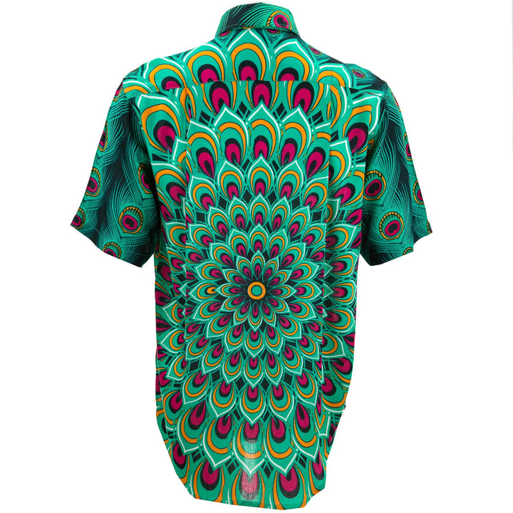 Regular Fit Short Sleeve Shirt - Peacock Mandala - Green