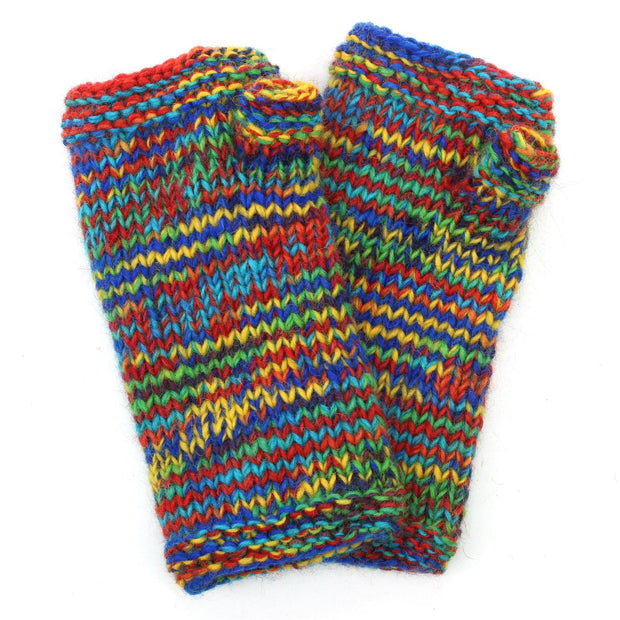 Hand Knitted Wool Arm Warmer - SD Rainbow Mix