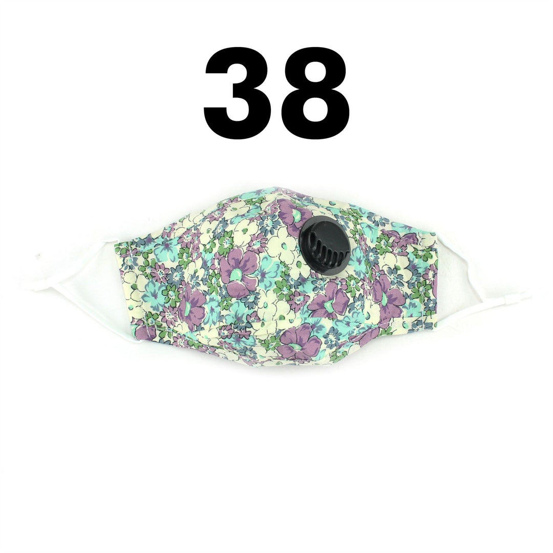 Breathable Vent Face Mask - Floral Purple
