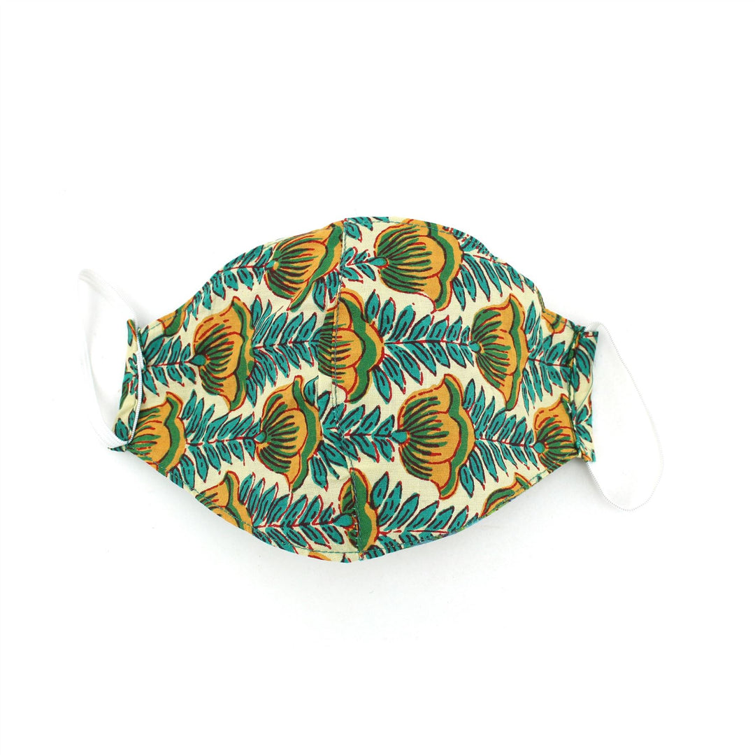 100% Cotton Handmade Pleated Face-Mask