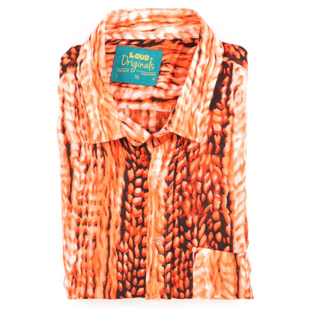Regular Fit Short Sleeve Shirt - Orange Static