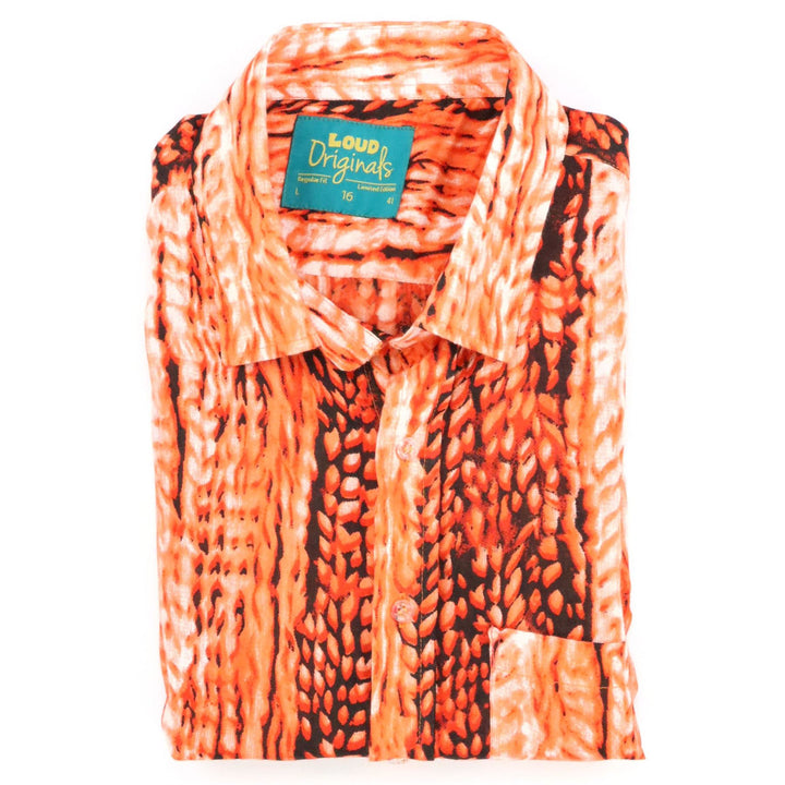 Regular Fit Short Sleeve Shirt - Orange Static