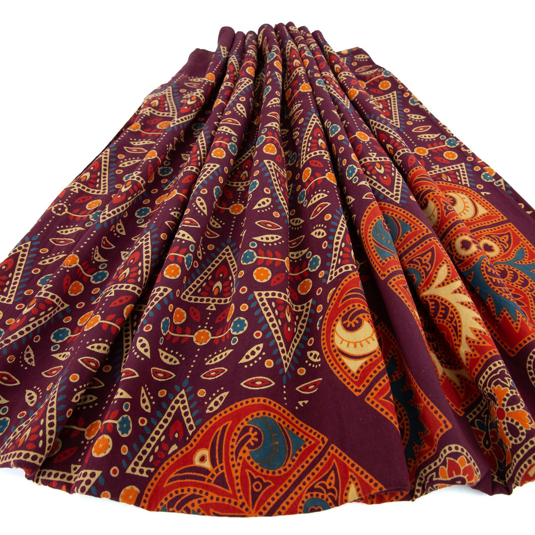 Block Printed Mandala Wall Hanging - Burnt Orange