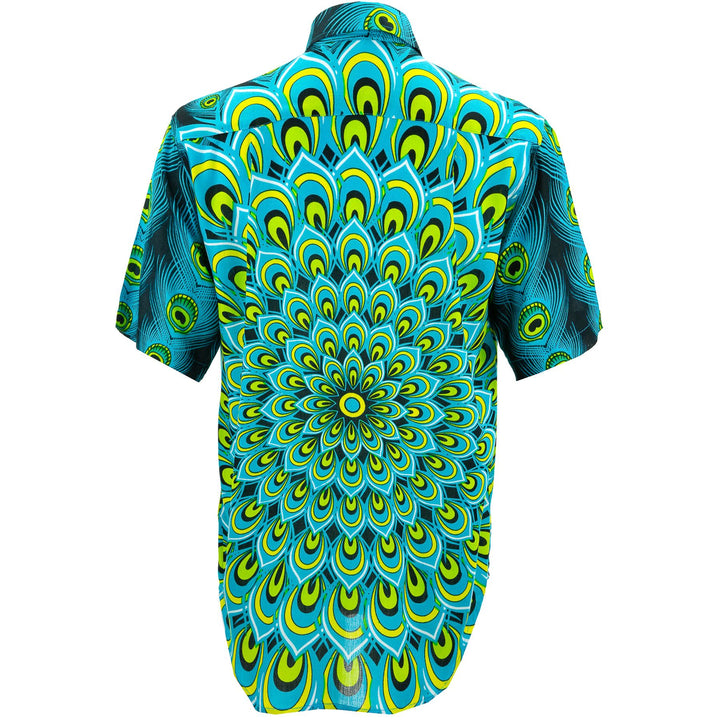Regular Fit Short Sleeve Shirt - Peacock Mandala - Turquoise