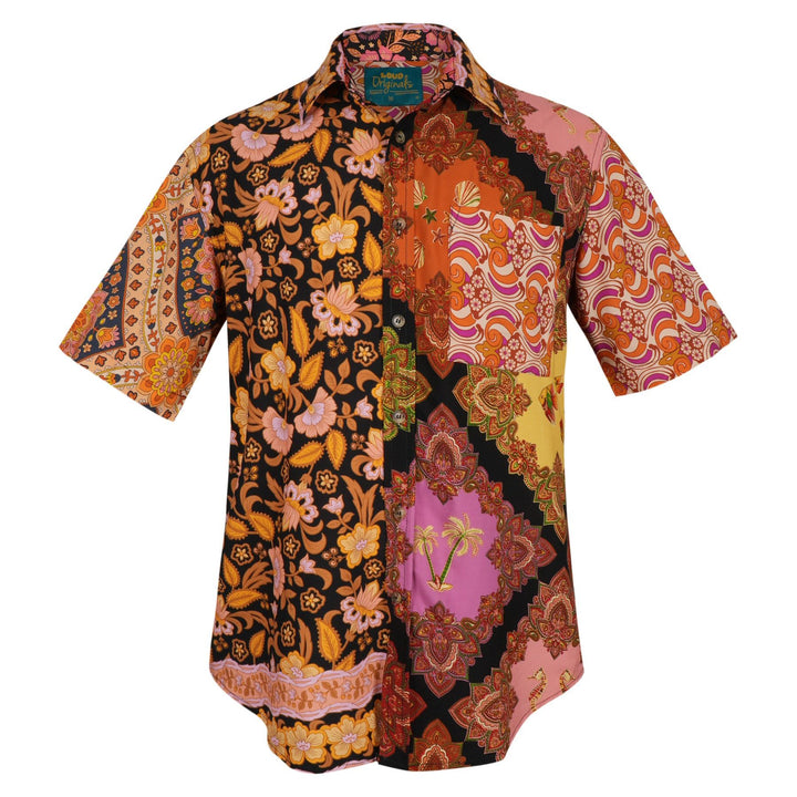 Regular Fit Short Sleeve Shirt - Random Mixed Panel Orange