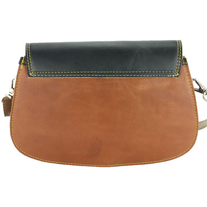Real Leather Colourful Messenger Shoulder Bag - Green Mix
