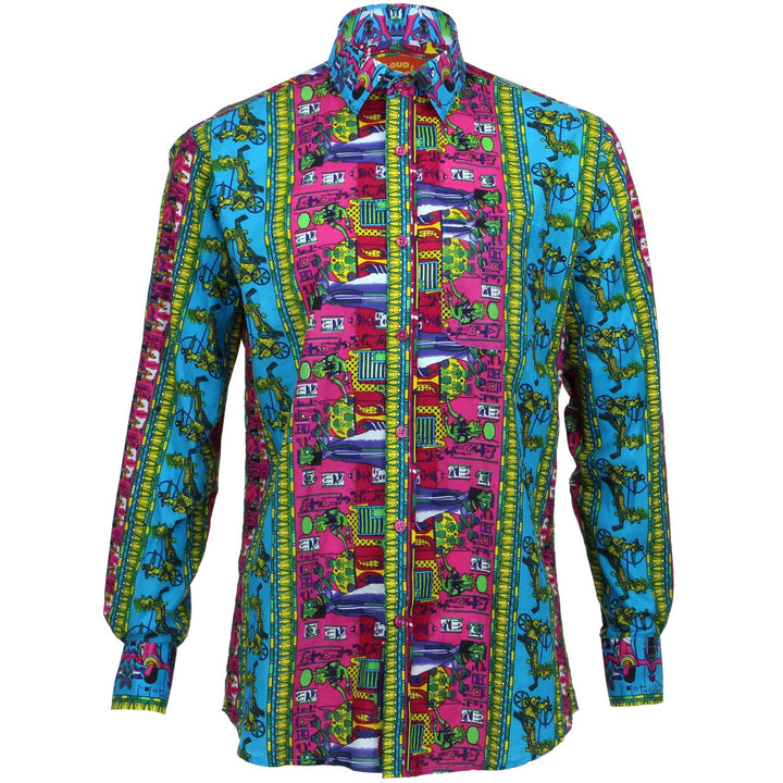Regular Fit Long Sleeve Shirt - Egyptian Hieroglyphics