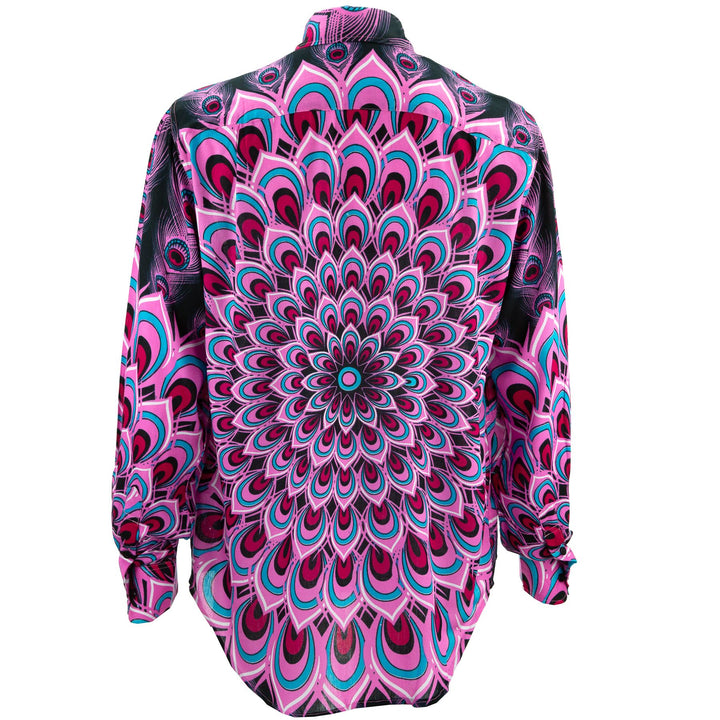 Regular Fit Long Sleeve Shirt - Peacock Mandala - Pink