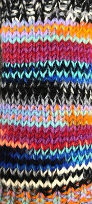 Wool Knit Fleece Lined  Wrist Warmers - SD Multi Black Pink