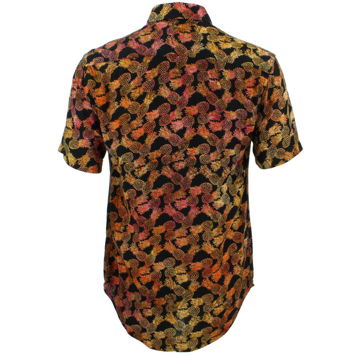 Tailored Fit Short Sleeve Shirt - Orange Pineapples