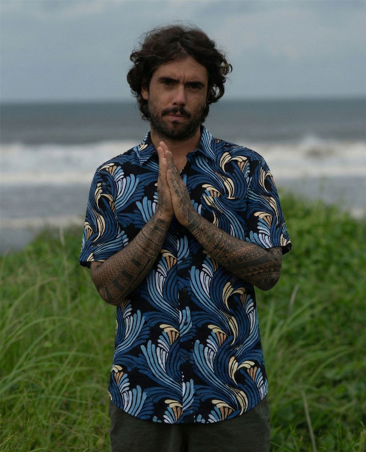 Regular Fit Short Sleeve Shirt - Midnight Wave