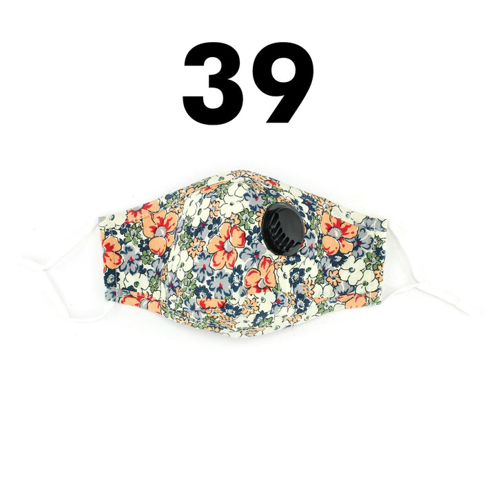 Breathable Vent Face Mask - Floral Orange