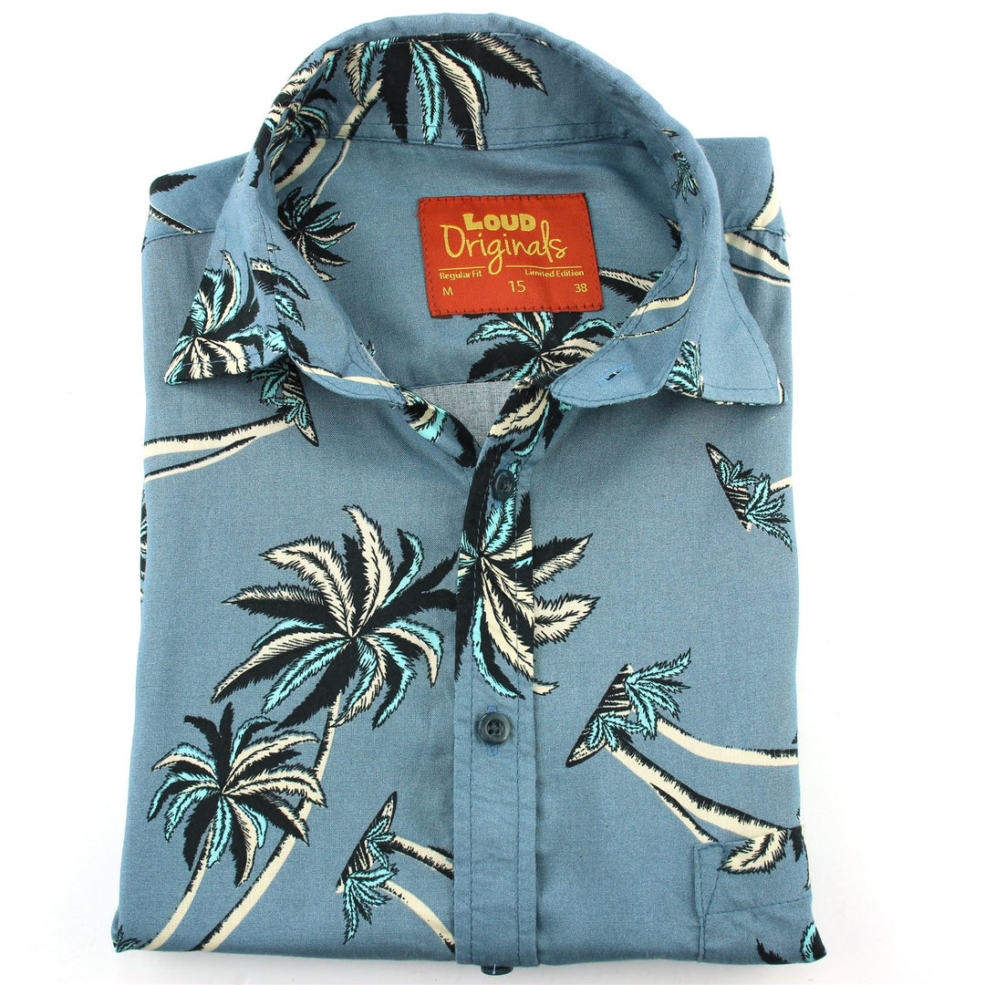 Regular Fit Short Sleeve Shirt - Palm Trees