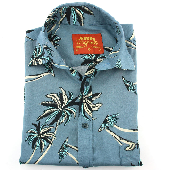 Regular Fit Short Sleeve Shirt - Palm Trees