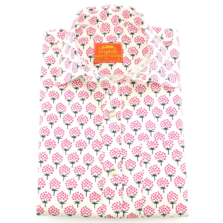 Tailored Fit Short Sleeve Shirt - Raspberries