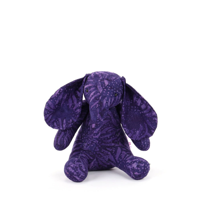 Batik Cotton Friendship Elephant - Purple Leaf