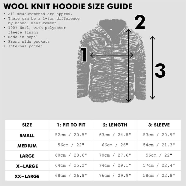 Wool Knit Fairisle Hooded Jacket - Cream