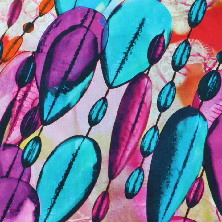Regular Fit Short Sleeve Shirt - Pink & Purple Glass Beads