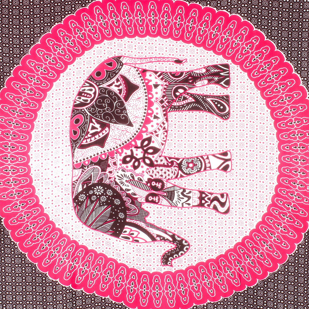 Viscose Rayon Sarong - Elephant Mandala - Pink