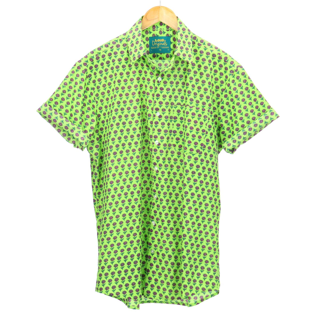 Regular Fit Short Sleeve Shirt - Neon Bloom