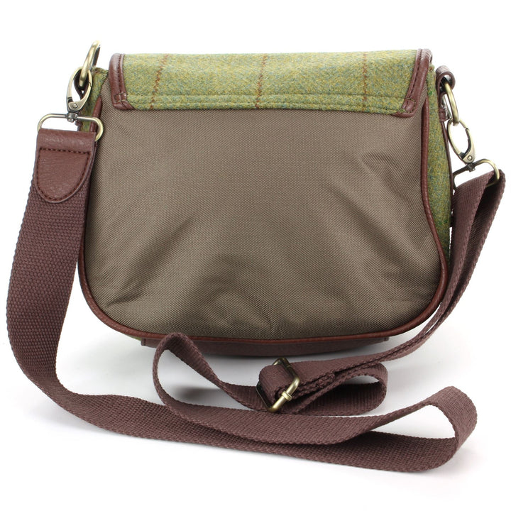 Tweed Cross Body Messenger Shoulder Bag Handbag - Mid Green