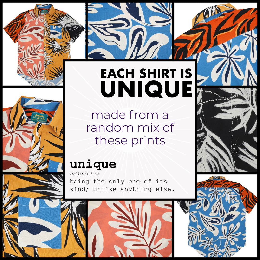 Regular Fit Short Sleeve Shirt - Random Mixed Panel Tropical