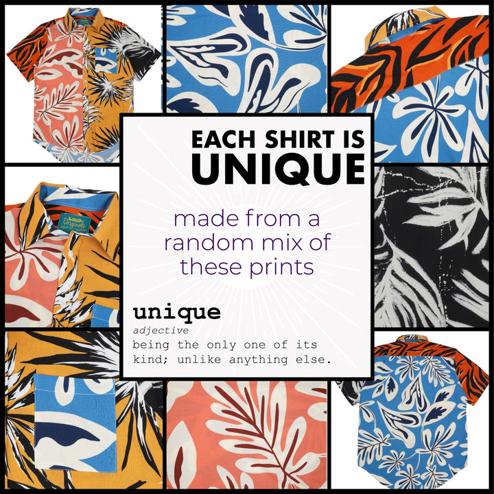Regular Fit Short Sleeve Shirt - Random Mixed Panel Tropical