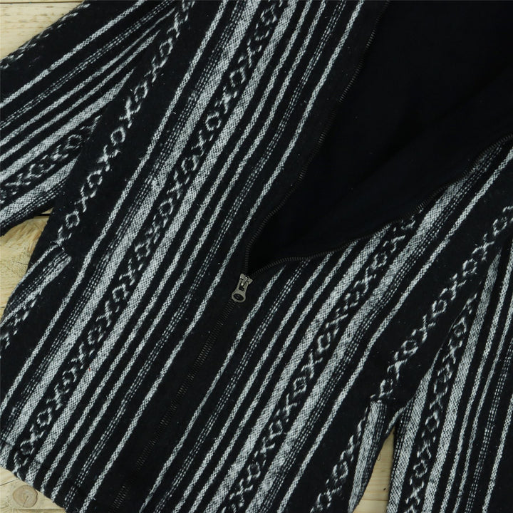 Brushed Gheri Cotton Hoodie Fleece Lined - Black Diamond