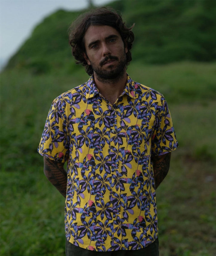 Regular Fit Short Sleeve Shirt - Tropical Frond