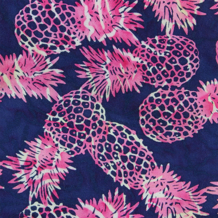 Tailored Fit Long Sleeve Shirt - Pink Pineapples on Purple