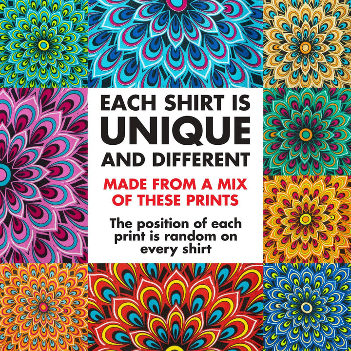 Regular Fit Short Sleeve Shirt - Peacock Mandala - Random Mixed Panel