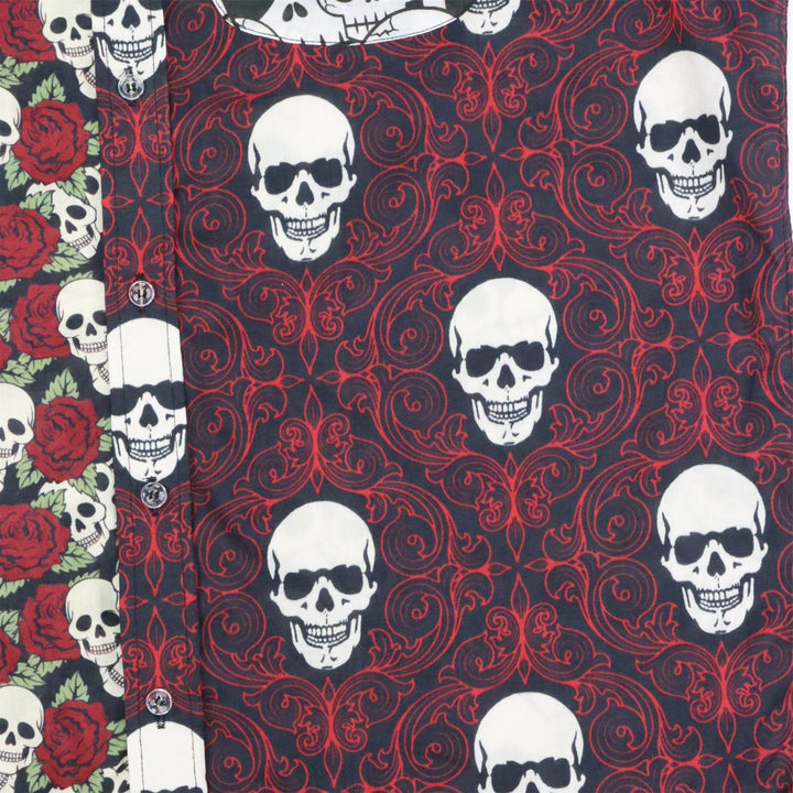 Regular Fit Short Sleeve Shirt - Skull Random Mixed Panel