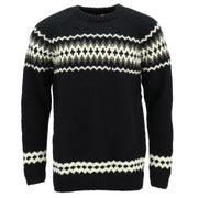 Hand Knitted Wool Jumper - Fairisle Black