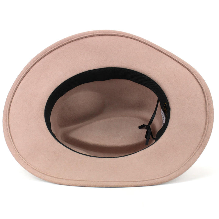 Wool Felt Fedora with Feather - Natural