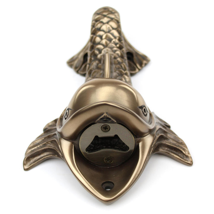 Wall Mounted Character Bottle Opener - Dolphin (Bronze)