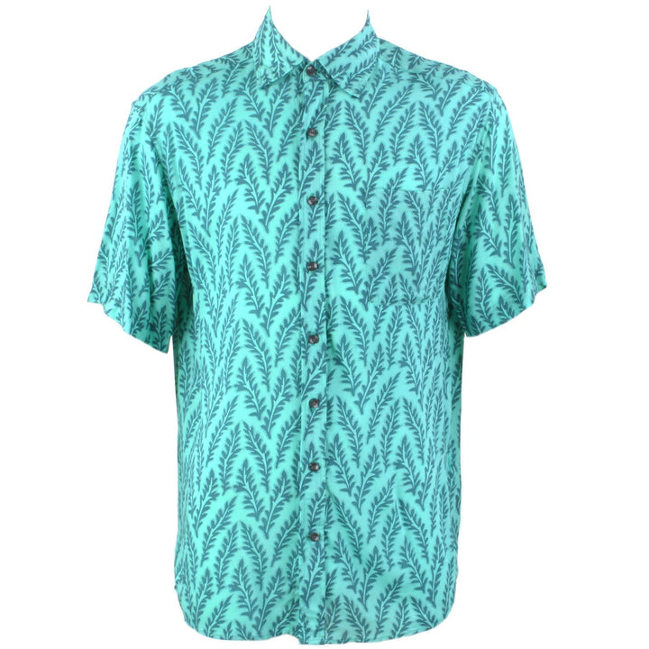 Regular Fit Short Sleeve Shirt - Turquoise Leaves