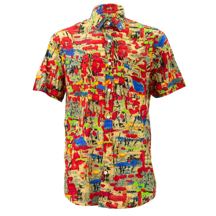Regular Fit Short Sleeve Shirt - Splatter