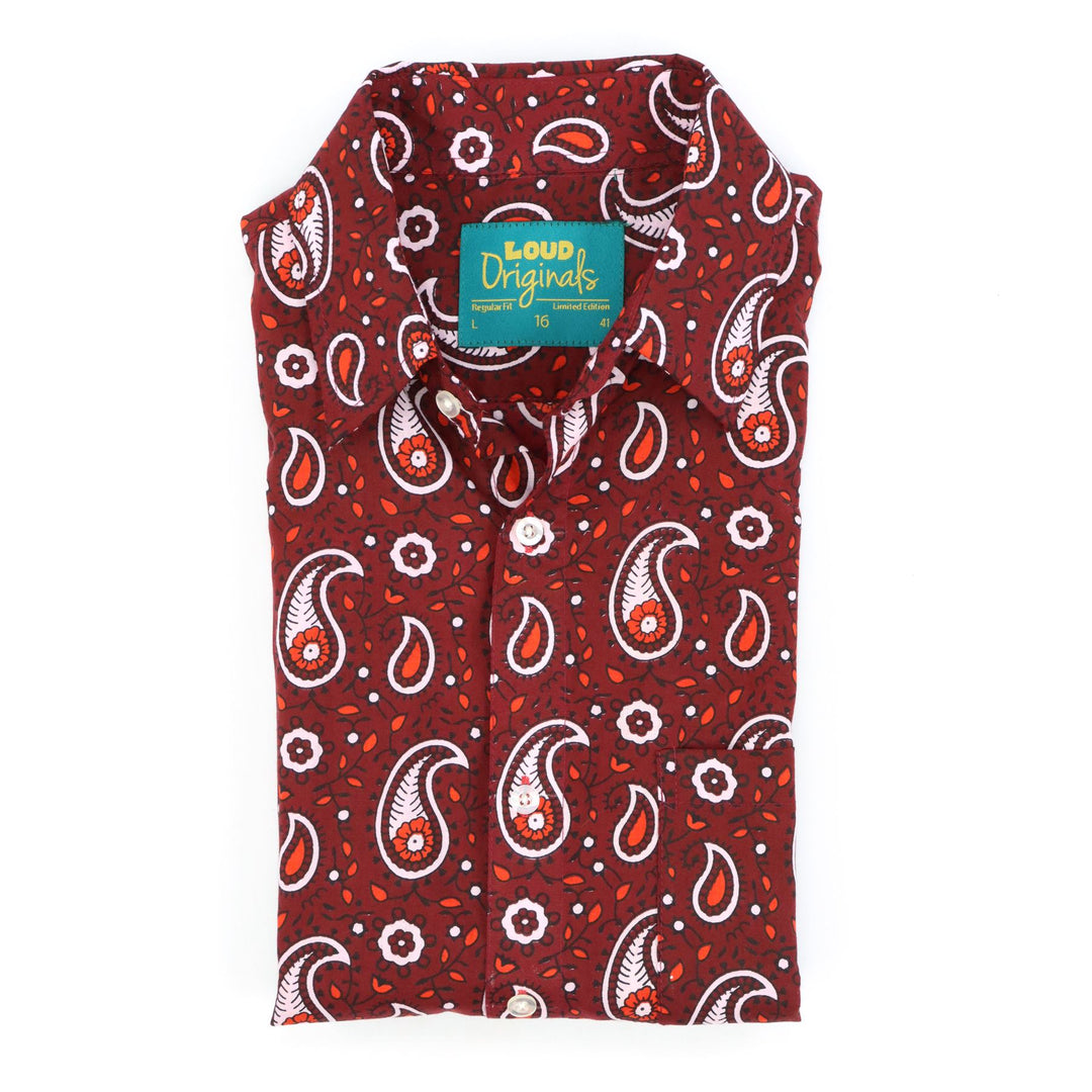 Regular Fit Short Sleeve Shirt - Crimson Karma Paisley