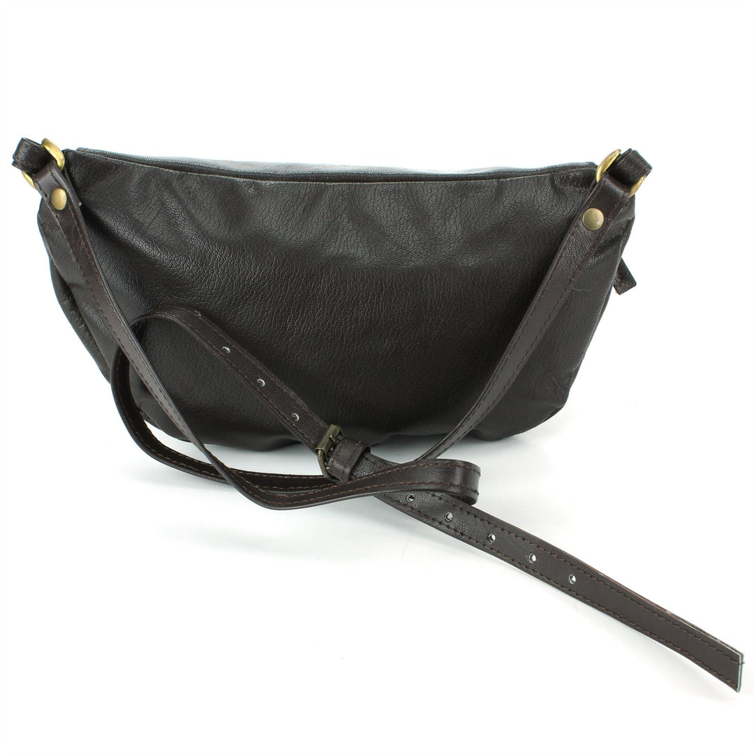Real Leather Bum Bag Money Belt - Brown