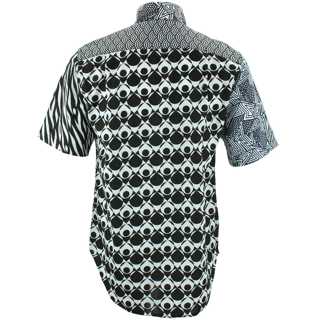 Regular Fit Short Sleeve Shirt - Random Mixed Panel - Mono