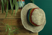 Hemp & Cotton Sun Hat - Crochet Rainbow Stripe
