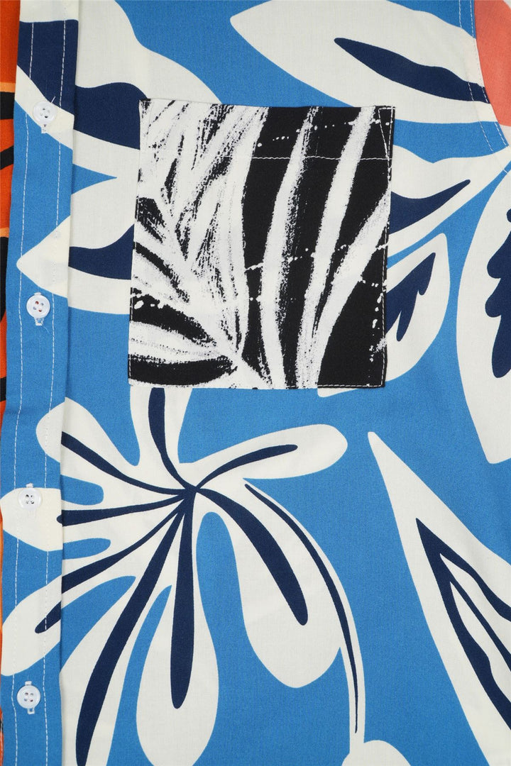 Regular Fit Long Sleeve Shirt - Random Mixed Panel Tropical