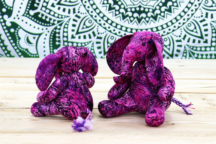 Batik Cotton Friendship Elephant - Purple Swirl