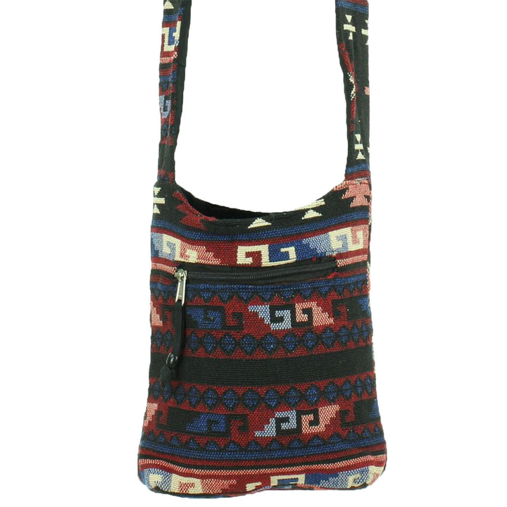 Cotton Canvas Sling Shoulder Bag - Aztec Dark Multi