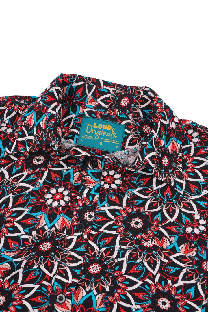 Regular Fit Short Sleeve Shirt - Lotus Kaleidoscope