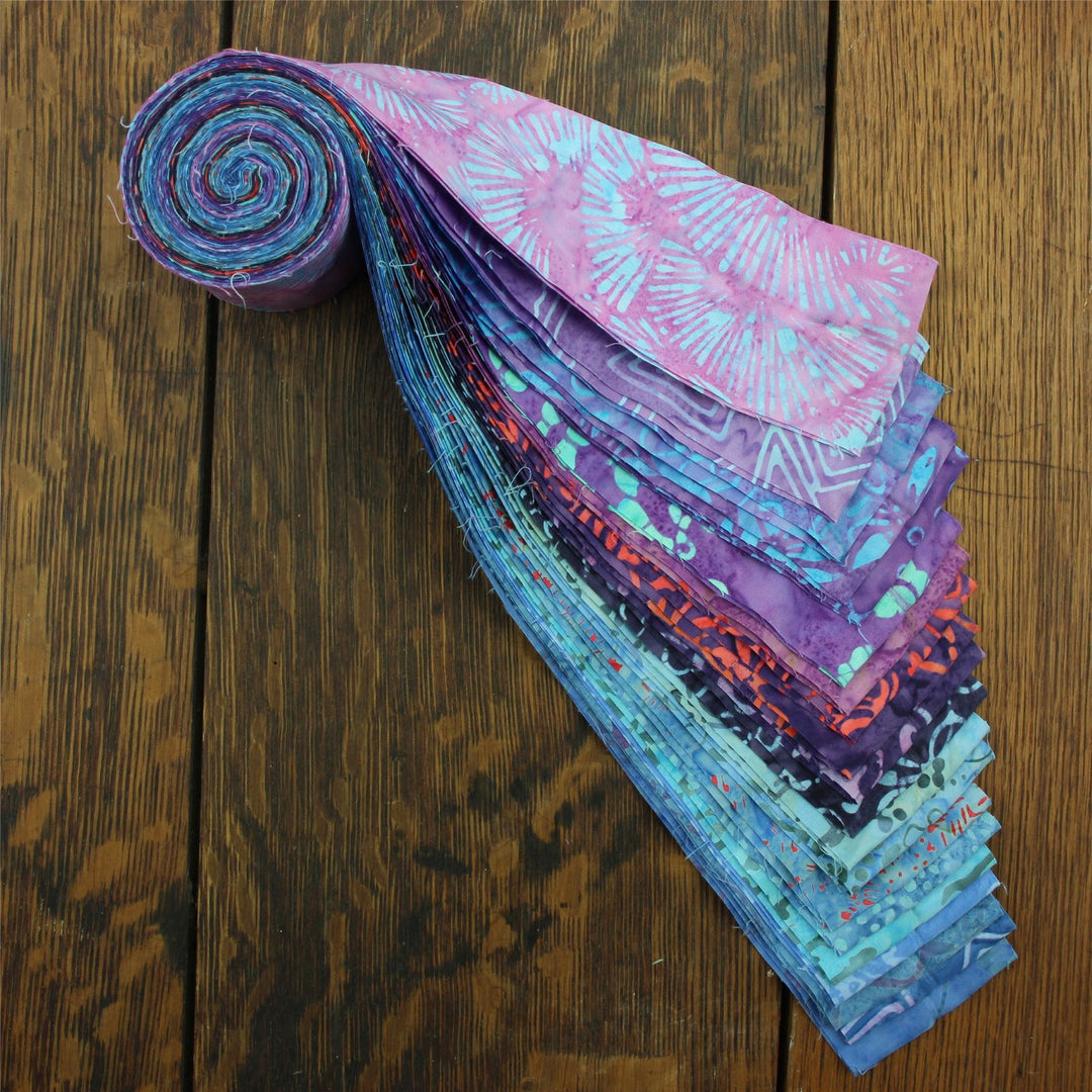 Jelly Roll - 20 Strips of 2.5" x 37" Cotton Batik