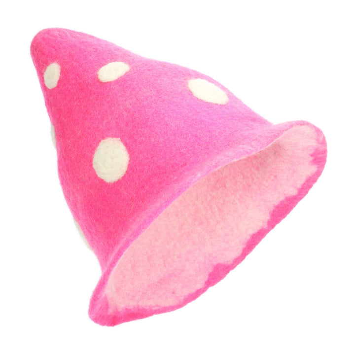 LoudElephant Handcrafted Wool Felt Hat from Nepal - Elf Cerise