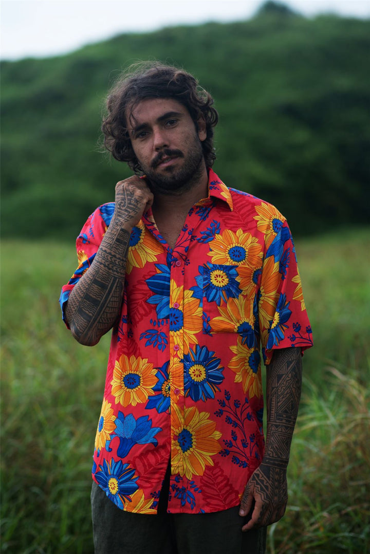 Regular Fit Short Sleeve Shirt - Sunburst Meadow