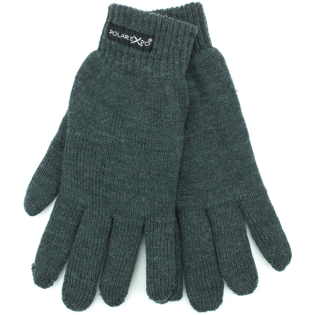Knitted Elasticated Cuffs Gloves - Grey